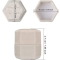 Miniatyrbild 2 av 5: Sammetsringask för smycken, dubbel hexagonformad ask, beige