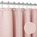 Miniatyrbillede 1 af 5: Bruseforhæng til badeværelse med kroge - 182 x 182 cm (Pink)
