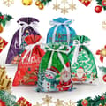 15 st Jul Snörpåse Presentpåsar 2024 Julklappspåsar Blandade Storlekar Julklappspapper Multipack Jul Snörpåse Presentpåsar Multi
