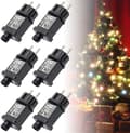 Miniatyrbilde 1 av 5: LED-transformator, 6 x LED-sokler, 220 V transformator, 31 V DC 6 W, IP44, 8 moduser med minnefunksjon og timer for dekorering
