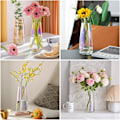 Miniatyrbillede 2 af 5: Glasblomstervase, tykke glascenterstykker, moderne klare vaser til hjemmet, blomsterarrangementsvase til mors dag, bryllupsreception, housewarming