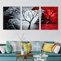 Miniatyrbild 5 av 5: The Cloud Tree Large 3 Panels Modern Stretched and Framed Giclee Canvas Prints Abstract Seascape Paintings Reproduction Sea Beach Pictures