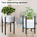 Miniatyrbild 2 av 5: Justerbar blomställ, svart metallväxtställ, växtpall, inomhus- och utomhusblomkrukställ, för 20-35 cm blomkrukor