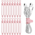 Pikkukuva 1 / 5: 16 kappaletta silikoniset kaapelinsidokset, kaapelijärjestäjä, uudelleenkäytettävä Pink