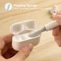 Miniatyrbillede 4 af 4: Multifunktionel rengøringspen med blød børste, der flokerer svamp til rengøring af Bluetooth-øretelefoner