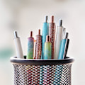 Pikkukuva 6 / 7: Kimalteleva ruusukullanvärinen kuulakärkikynä, musta muste, keskikokoinen kärki 1 mm, lahjat ja toimistotarvikkeet Multicolor 4 PCS