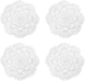 22cm spetsduk, virkad, rund spetsduk, handgjord White