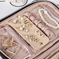 Miniatyrbillede 4 af 5: Rejse Smykke Organizer Folio, Smykke Ruller til Halskæder, Øreringe, Ringe, Armbånd, Ur, sort