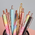 Pikkukuva 6 / 7: Kimaltelevat ruusukultaiset kuulakärkikynät, musta muste, keskikokoinen kärki 1 mm, lahjat ja toimistotarvikkeet multicolor 6 PCS