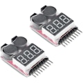 Miniatyrbild 1 av 5: RC 1-8s Lipo Batteritest Monitor Buzzer Lågspänningslarm Spänningskontroll med LED-indikator för Lipo Life LiMn Li-ION Batteri (2PCS)