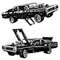 Miniatyrbillede 2 af 4: Hot Moc Bricks Tech Car Series Doms Dodged Charger 42111 Model Byggeklodser Racing Biler Legetøj Gave Til Drenge Børn