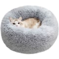 Miniatyrbilde 1 av 5: Mini Medium Sized Hund Katt Seng Selvoppvarming Høst Vinter Innendørs Snooze Sove Koselig Kitty Teddy Kennel Light Grey 23.6”Dx7.9 H