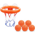 Miniatyrbild 1 av 5: Badkar Basketkorg & Bollar Set - 5 Bollar Ingår, Badkar Basketkorg med Stark Sugpropp, Roliga Badleksaker för Småbarn