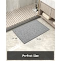 Miniatyrbilde 2 av 5: Rutete Badematte, Super Absorberende Sklisikker Badematter, Tynn Badematte, Maskinvaskbar Badematter gray 24" X 36"