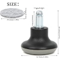 Miniatyrbillede 4 af 5: 5 STK Glide Hjul, Sorte Drejelige Hjul til Kontorstol, 2 Tommer Klokke Glidere Udskiftning Kontorstol Hjul Stopper