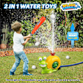 Miniatyrbild 2 av 5: 2-i-1 Snigel Vattenspridare Baseball Leksaker, 360° Roating Spray Vattenlek Spel med 2 Sprinklerhuvuden, för Pojkar Flickor