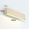 Miniatyrbillede 4 af 5: LED væglampe, indendørs trævæglampe 360° roterbar LED væglampe til stue soveværelse trappeopgang korridor varmt hvidt (28cm)