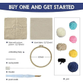 Miniatyrbild 4 av 5: Serie av Scenery Punch Needle Broderi Starter Kits Punch Needle Tool Threader Fabric Broderi Hoop Garn Matta Punch Needle Volcano Eruption 9.45 x 8.94 x 0.39