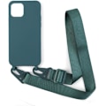 Miniatyrbillede 1 af 5: Etui Kompatibelt med iPhone 13 Crossbody Silikone Blød Mat, Justerbar Halsrem Stilfuldt Stødsikkert Etui - Mørk