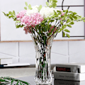 Miniatyrbild 3 av 5: Set med 2 Glasblomvaser, 9,5 tum Stora Blomvaser för Mittstycken, Modern Klar Tjock Kristall Hög Cylinder Utvidgad Vas