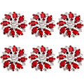 Miniatyrbilde 1 av 4: 10 stk 28MM Blomst Rhinestone Shank Knapper Krystall Sy På Knapper med 1 Hull og Flat Bakside, Rhinestone Snøfnugg Metallknapper H
