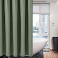 Miniatyrbillede 2 af 5: Vaffel bruseforhæng, med bruseforhængsringe stof badekar forhængsæt Green 1.8*1.8m
