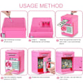 Miniatyrbilde 3 av 5: ATM Pengeboks for Barn 3-12 år, Elektronisk Pengeboks Trygg Spargris for Jenter Gutter, Passord Pengeboks Sparing Pengeboks Pink