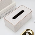 Miniatyrbillede 5 af 5: Servietboksbetræk PU Læder Rektangulær Servietboks Holder til Hjem eller Kontor (Perlehvid)
