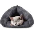 Miniatyrbild 1 av 5: Kattsäng, Maskintvättbar Varm Fleece Sovsäck Liten Husdjursgrott Säng, Husdjur inomhus Sov Sov Mjuk Plysch Lugnande Säng