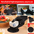 Miniatyrbillede 4 af 5: Varmebestandige handsker, ovn-handsker med silikonepude, grillhandsker, skridsikre ovn-handsker op til 1472°F/800°C EN407-certificeret, varmebestandige handsker