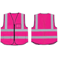 Miniatyrbillede 2 af 4: Sikkerhedsvest i mesh med lommer og lynlås, høj synlighed mesh vest reflekterende vest jakke til mænd kvinder voksne