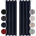 Pikkukuva 1 / 5: Setti 2 pimennysverhoa läpinäkymätön - Verhot silmukoilla Navy blue 140*240cm
