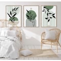 Miniatyrbild 5 av 5: Mid Century Modern Väggkonst Set om 3 Salviagrön Canvas Väggkonst Boho Prints Grön Väggdekor, för Vardagsrum Sovrum