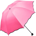 Miniatyrbillede 1 af 5: Dames Parasol Paraply UV Beskyttelse til Kvinder Parasol Letvægts Anit-UV Paraplyer til Sommer Solbeskyttelse Rose Red