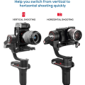 Pikkukuva 2 / 5: Alumiininen L-muotoinen kiinnike, pystysuora ja vaakasuora vaihto, pikakiinnityslevy DJI Ronin RS2 SC2 Zhiyun Weebill-S Gimbal-vakaajalle ja järjestelmäkameroille
