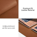 Miniatyrbillede 2 af 5: Læder skriveunderlag beskytter, skridsikkert PU læder skriveunderlag, bærbar computer skriveunderlag, vandtæt skriveunderlag til kontor og hjem Brown 23.6" x 13.7"