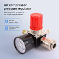 Miniatyrbild 5 av 5: 1/4\" Luftkompressor Tryckregulator Pneumatisk Tryckreducerare, Tryck Med Anslutning 180psi 12bar (Fyrvägsventil)