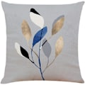 Miniatyrbild 5 av 5: Bladkuddfodral 45cm x 45cm Set om 4 Grå Dekorativa Kuddfodral 18x18 tum Mjuk Polyester Kvadratiska Kuddfodral