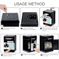 Miniatyrbilde 3 av 5: Digital Spargris Mini ATM Sikker Pengboks for 3 4 5+ År Gamle Barn, Kontanter Mynter Spargris Sikker Pengboks for Gutter Jenter Black