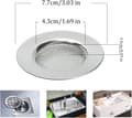 Miniatyrbilde 3 av 5: 2 stk rustfritt stål dusjsil, kjøkkenavløpsfilter, vaskefilter Silver A
