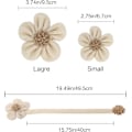 Pikkukuva 5 / 5: Magneettinen verhonaru, 2 kpl Auringonkukka neulottuja pidikekoukkuja beige
