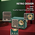 Pikkukuva 3 / 5: Retro Langaton Bluetooth-kaiutin - Kannettava Vintage Latautuva Mini-kaiutin Tehokkaalla Äänellä, USB/TF-kortti/AUX-tuki - Vihreä