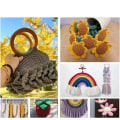 Miniatyrbild 4 av 5: Macramé-snöre, Bomullsrep, för Väggbonader, Växtupphängningar, DIY-hantverk, Heminredning, Presentinslagning 3mmx100m lemon yellow