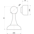 Pikkukuva 3 / 5: MS011 Magneettinen ovenpysäytin ruostumattoman teräksen ulkoasulla - Ovenpysäytin lattia- ja seinäkiinnitystarvikkeilla - Magneettinen ovenpysäytin - 4,9 x 5,8 x 8,3 cm