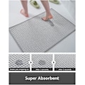 Miniatyrbilde 2 av 5: Rutete Badematte, Super Absorberende Sklisikker Badematter, Tynn Badematte, Maskinvaskbar Badematter grey 16" X 24"