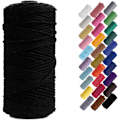 Miniatyrbild 1 av 5: Macramé-snöre, Bomullsrep, för Väggbonader, Växtupphängningar, DIY-hantverk, Heminredning, Presentinslagning 3mmx100m black