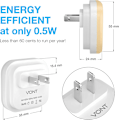 Miniatyrbilde 5 av 5: Nattlys Plug-in [6-pakning] Smart Dusk to Dawn Sensor, Automatiske nattlys, Varm hvit Warm White 2.1"D x 0.9"W x 2.1"H
