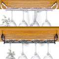 Miniatyrbild 4 av 4: Förpackning Vinglasställ, Under Cabinet Shelf Stemware Rack, Förvaring med Stemware Holder, Vinglashållare för Kökskåp, Bar, Vit