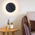 Miniatyrbilde 4 av 5: LED vegglampe, nattbordslampe, 12W LED veggleselys, justerbar spot （3W + 9W 3000K varmt lys） svart (Rund form) [Energiklasse F]