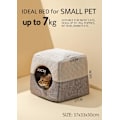 Miniatyrbilde 2 av 5: Kattehule Seng for Innekatter opptil 7kg, 37x33x30cm 3 i 1 Varm Hule Kattehus Kattesofa Seng Sammenleggbart Mikrofibertelt